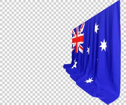Australian Flag Curtain in 3D Rendering Australia's Diverse Fabric Illustrazione stock