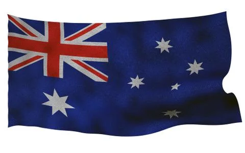 Australian flag with fabric texture. 3D remder. Stock Illustration