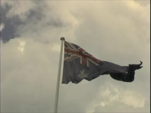 Australian Flag Stock Footage 1183901
