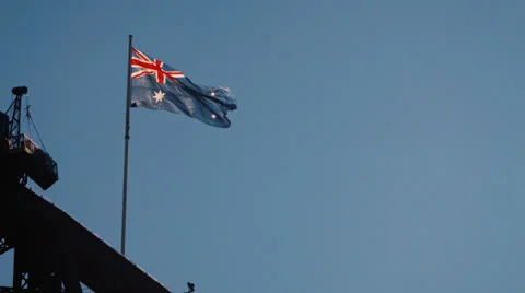 Australian Flag Stock Footage 24724086
