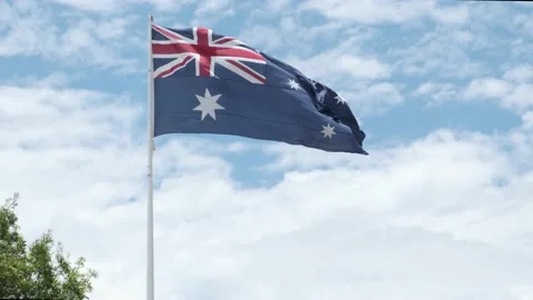 Australian Flag Stock Footage 146579159
