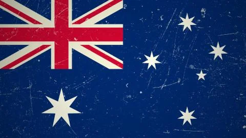 Australian flag with grunge texture. Stock Illustration
