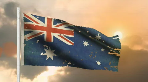 Australian Flag - HD LOOP Stock Footage 522492