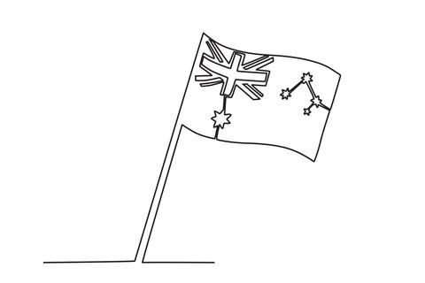 An Australian flag on a high pole Stock Illustration