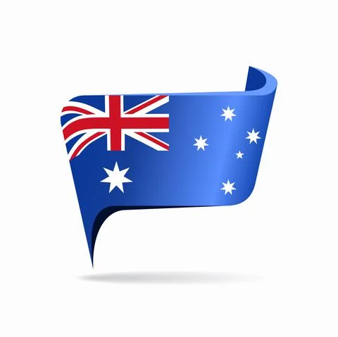 Australian flag map pointer layout. Vector illustration. 스톡 일러스트
