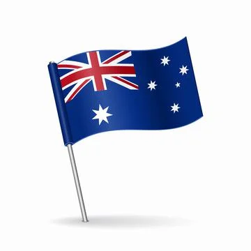Australian flag map pointer layout. Vector illustration. Stock Illustration