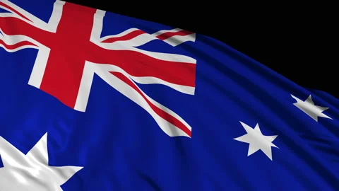 Australian flag in slow motion. The flag develops smoothly in the wind 動画素材 107362379