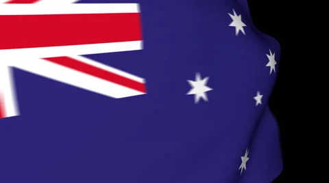 Australian flag transition/wipe with matte Stock Footage 47588169