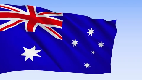 Australian flag waving in the wind anima... | Stock Video | Pond5