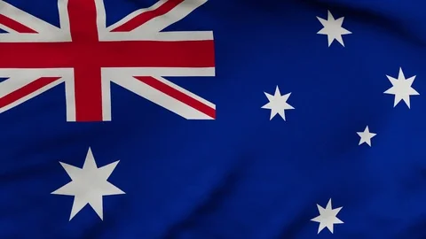 The Australian flag waving in the wind Stock Footage 80156803