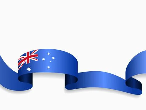 Australian flag wavy abstract background. Vector illustration. Stock Illustration