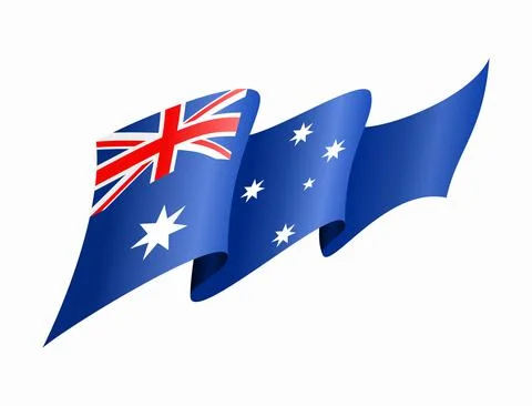Australian flag wavy abstract background. Vector illustration. Stock Illustration