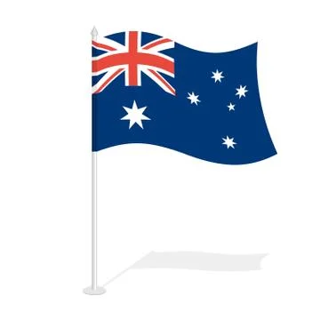Australian flag on white background. Developing State flag of Australia. Stock Illustration