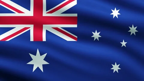 Australian flag in the wind full screen background animation Stock Footage 264411039