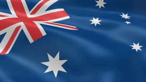 Australian flag in the wind Stock Photos