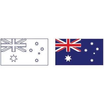 Australian flags, old and new, side by side Stock Illustration