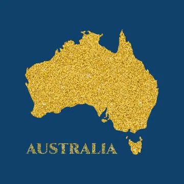 Australian glitter map Stock Illustration