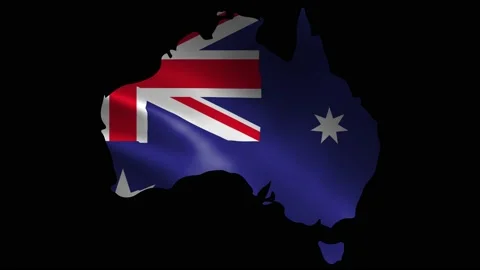 Australian map australian flag waving independence Stock Footage 236728152