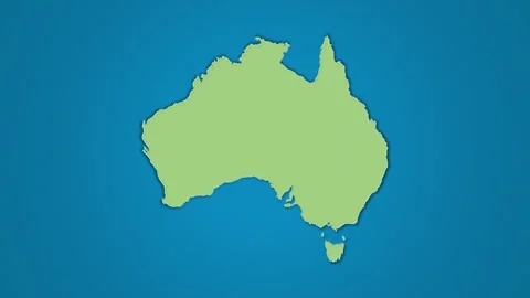 Australian map on dark background with filled border line illustration Видео 289393662