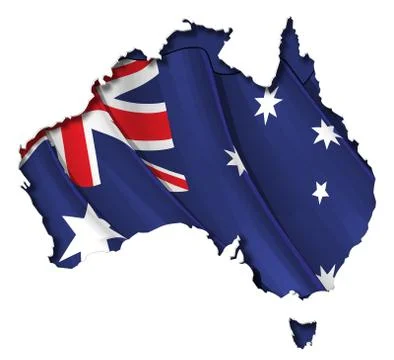 Australian map-flag Stock Illustration