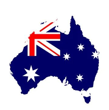 Australian map flag vector silhouette Stock Illustration