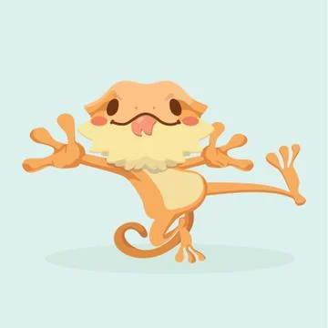 Australian map frill necked lizard vector.. Stock Illustration