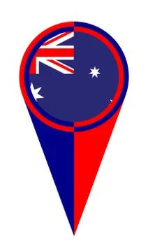 Australian Map Pointer Location Flag Stock Illustration
