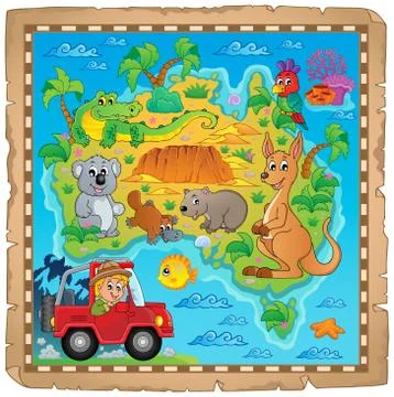 Australian map theme image - illustration. Stock Illustration
