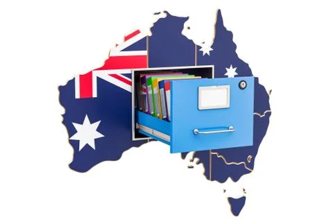 Australian national database concept, 3D rendering Stock Illustration