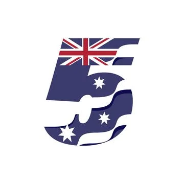 Australian Numerical Flag 5 Stock Illustration