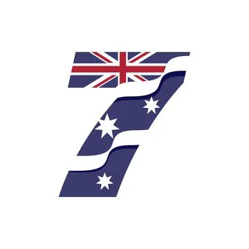 Australian Numerical Flag 7 Stock Illustration