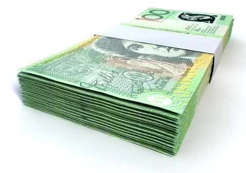 Australian one hundred dollar notes bundles Stockillustratie