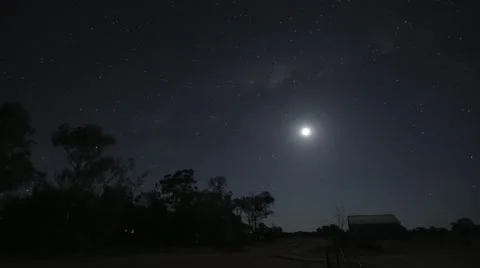 Australian Outback Night Stars time-lapse 2 Stock Footage