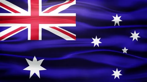 Australian Realistic Seamless Loop Flag of Australian Waving In The Wind. Stock-Footage 68757255