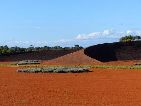 Australian red sand desert triangular ridge Stock Photos