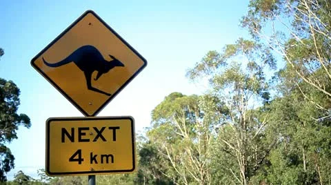 Australian Road Sign Stock Footage