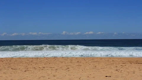 Australian Sandy Beach Scene Stock Footage 120672893