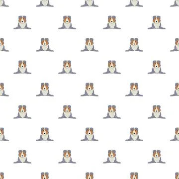 Australian shepherd dog seamless pattern background illustration 库存插图