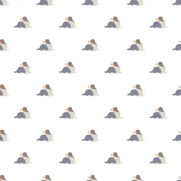 Australian shepherd dog seamless pattern repeating illustration Stock Illustration