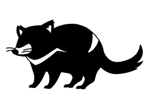 Australian tasmanian devil on white background Stock Illustration