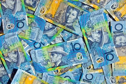 Australian ten dollar notes Stock Photos