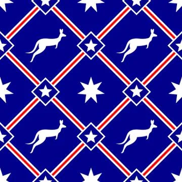 Australian themed seamless pattern design Illustrazione stock