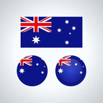 Australian trio flags, vector illustration Stock-Illustration