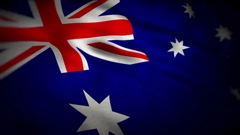 Australian Waving Flag Stock Footage