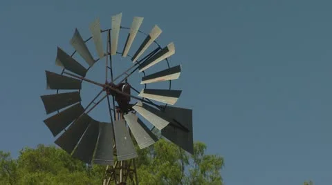 Australian Windmill Without Wind Stockbeeldmateriaal 12491205