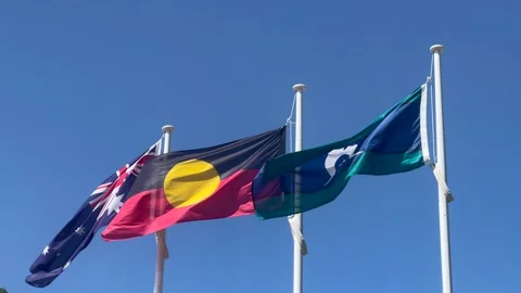 Australia's three official flags Stock Footage 320092061
