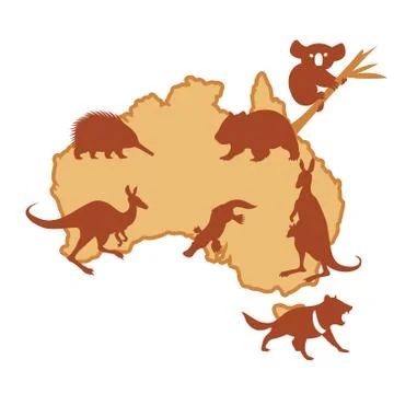 Australis with animals Stock Illustration