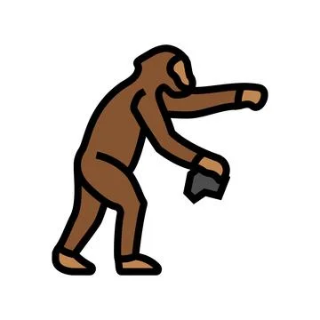 Australopithecus human evolution color icon vector illustration 스톡 일러스트