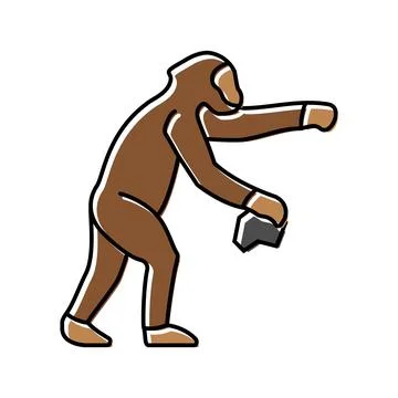 Australopithecus human evolution color icon vector illustration 스톡 일러스트