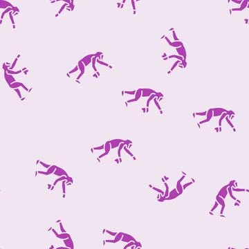 Australopithecus human evolution glyph seamless pattern 스톡 일러스트